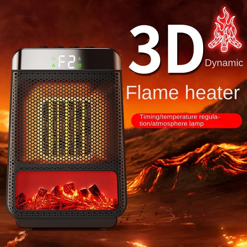 Fan Heater 3D Dynamic Flame Bathroom Home Heater 1500W Portable Household ECO Electric Heater PTC Fast Heating Shake Head Warmer - Bellarte Enchanté Fan Heater 3D Dynamic Flame Bathroom Home Heater 1500W Portable Household ECO Electric Heater PTC Fast Heating Shake Head Warmer